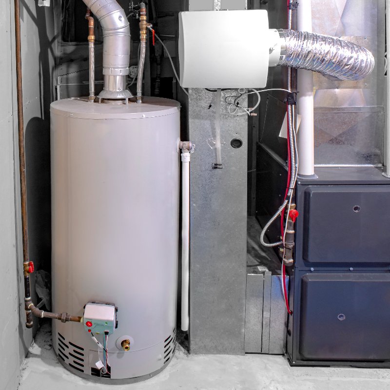 water heater in a utilities room