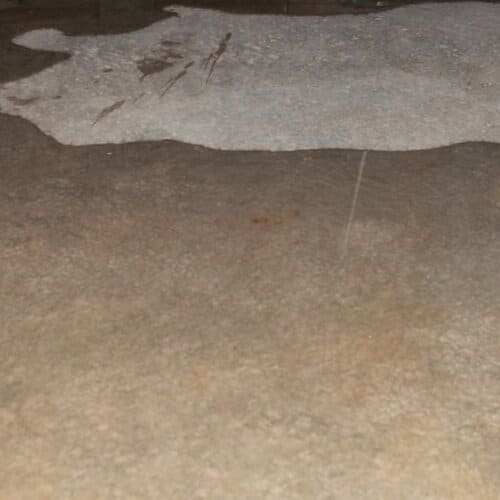 close-up of concrete covered in water