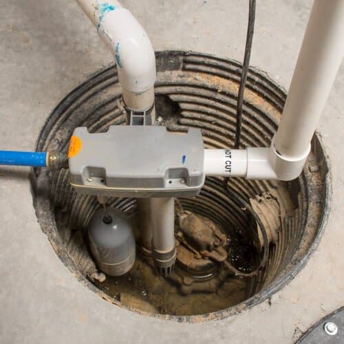 close-up of a sump pump