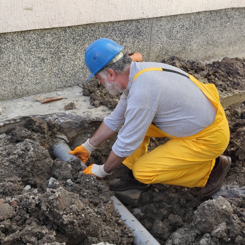 plumber providing sewer line replacement