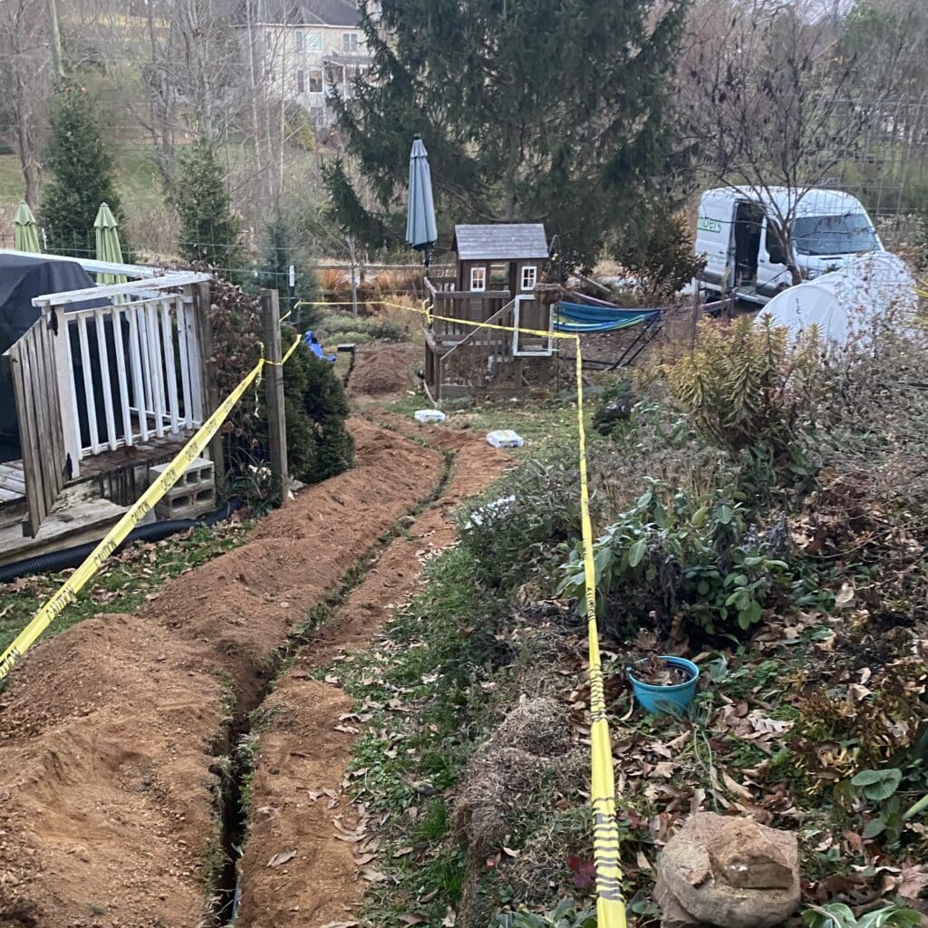 Main Water Line Repair Trench